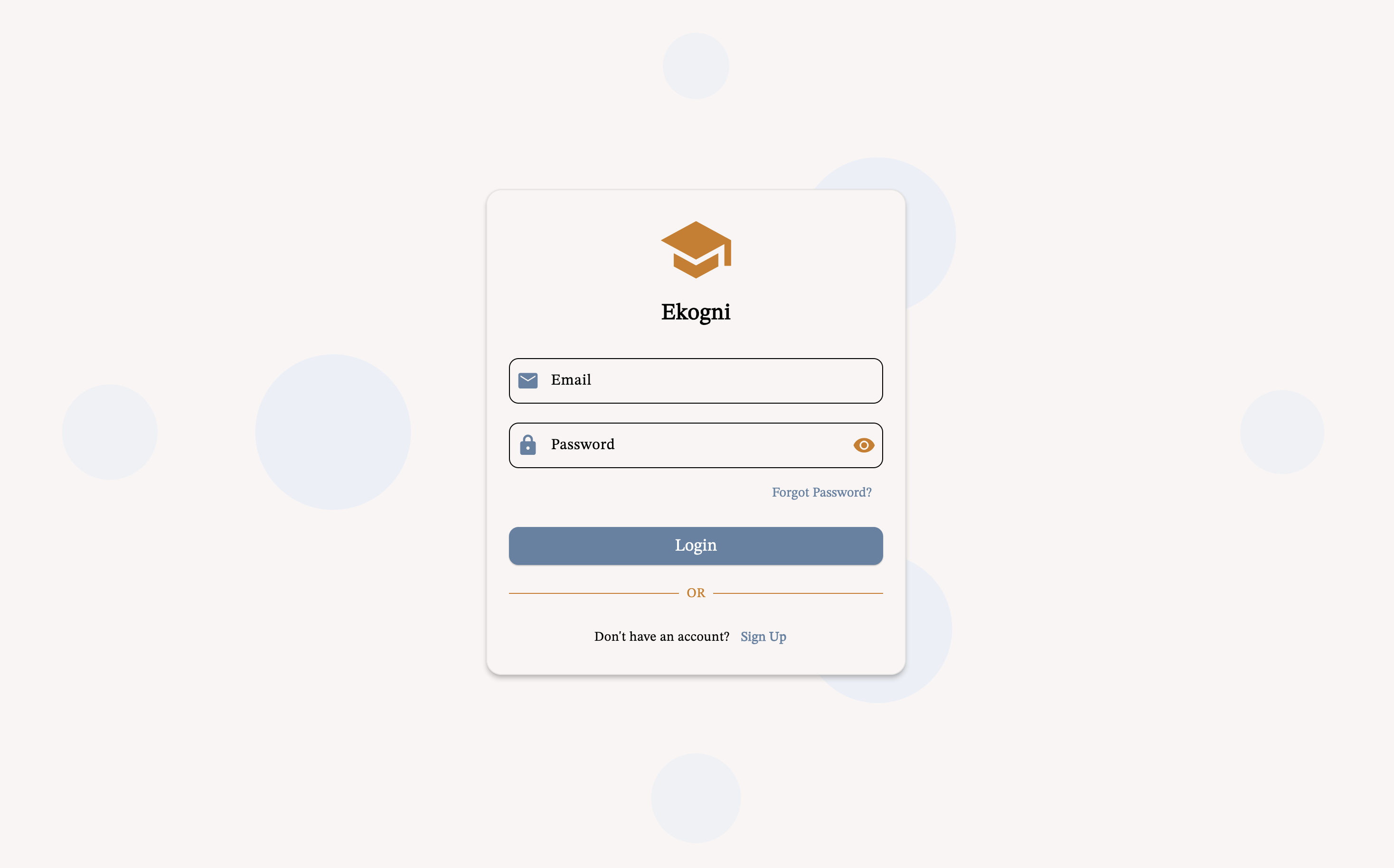 Login page